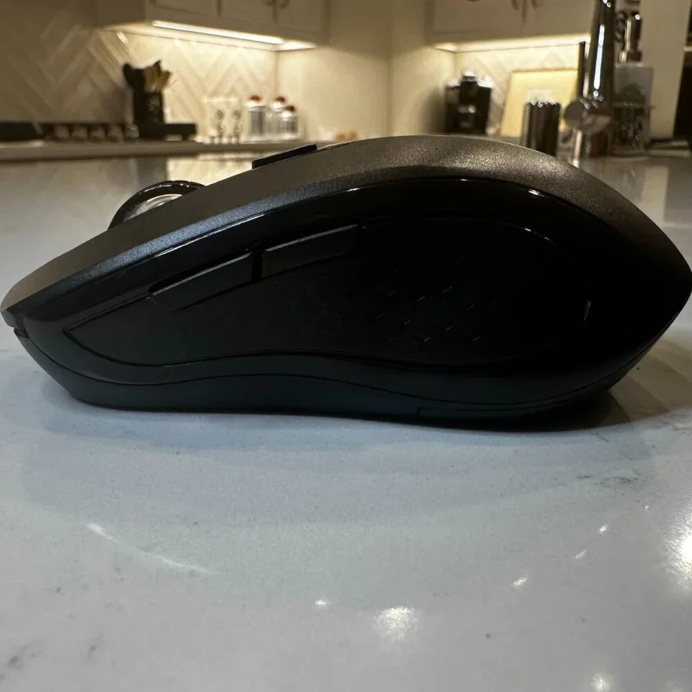 Black 2.4G Ergonomic Wireless Mouse - Anti Slip Roller w USB Receiver, 6 Buttons